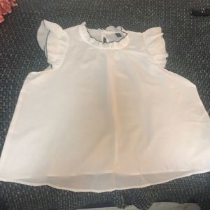 White Womens ruffle blouse size 2XL